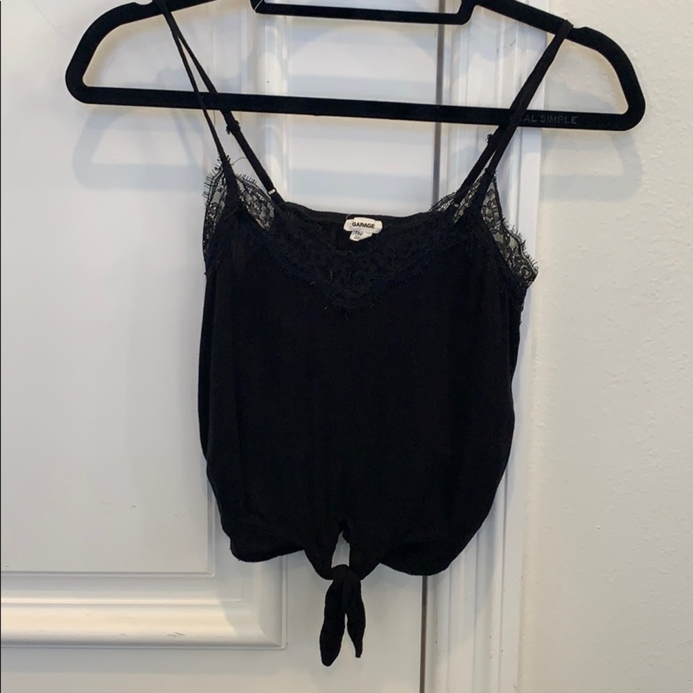 Black Garage Cropped Tank Top